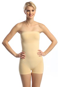 Strapless Bodycon Romper, Stretchy Fitted Short Jumpsuit, Black