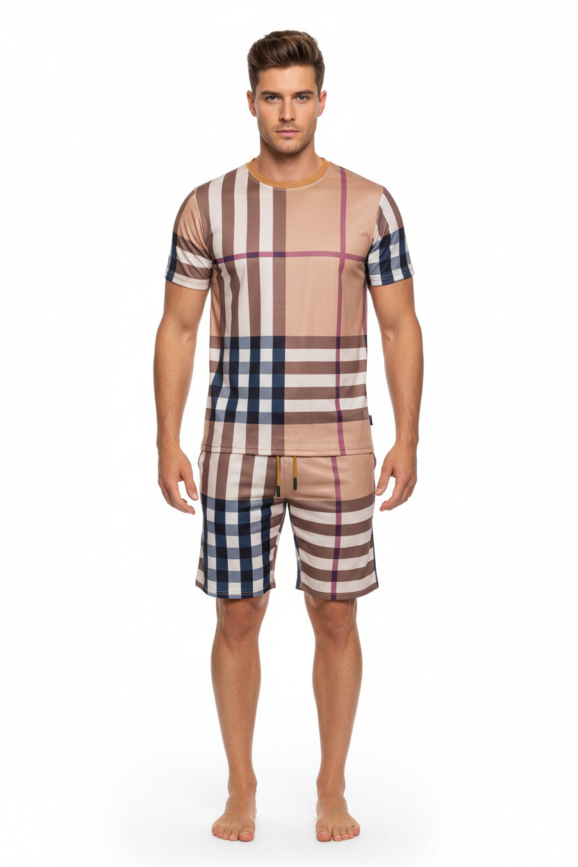 Men. 2 piece shorts SET in khaki color