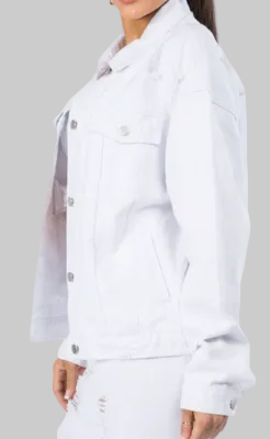 jackets white with colored design