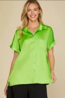 drop shoulder button-down shirt
