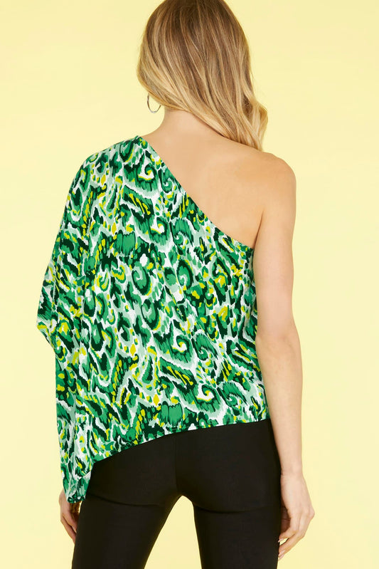 Blusa de un solo hombre bohemia versátil