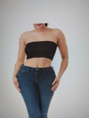 Straple tuve top sólido basic and black 98% poliéster 8%