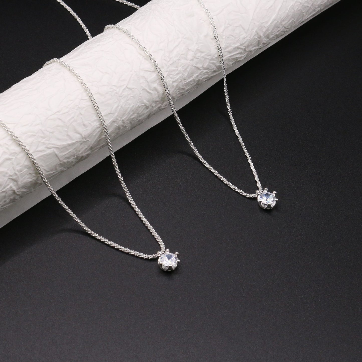 Women’s Brilliant & Charm Crown Charm Necklace, Spring Street Style Fashion Silver Plating Necklace, Trendy Shiny Luxury Clavicle Chain Matching Women Accessories
