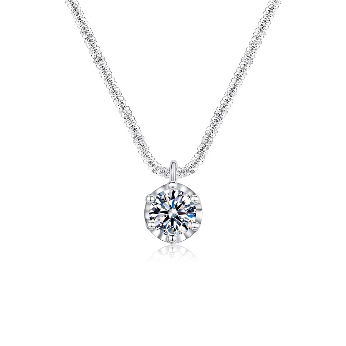 Women’s Brilliant & Charm Crown Charm Necklace, Spring Street Style Fashion Silver Plating Necklace, Trendy Shiny Luxury Clavicle Chain Matching Women Accessories