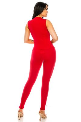 set 2pc legging& top white