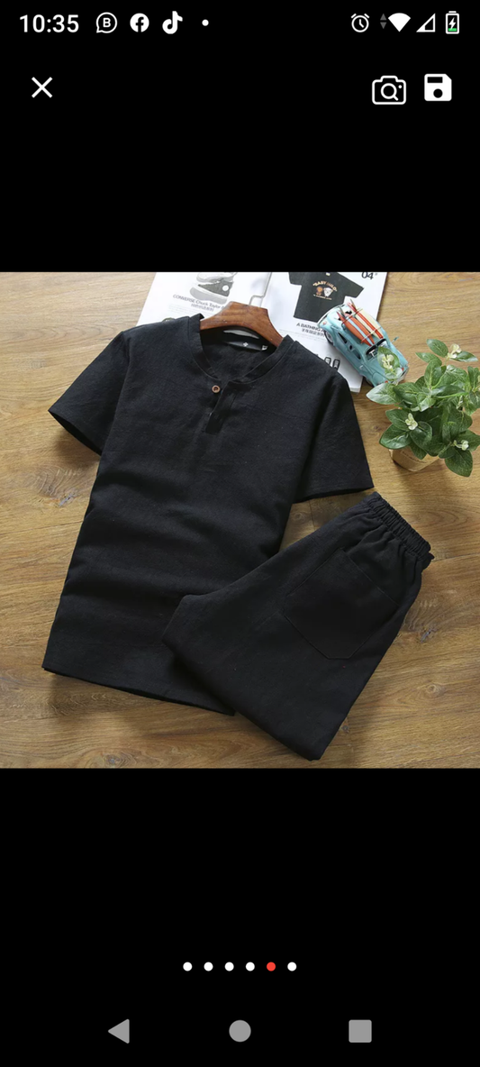 conjunto de dos piesa en negro para hombre