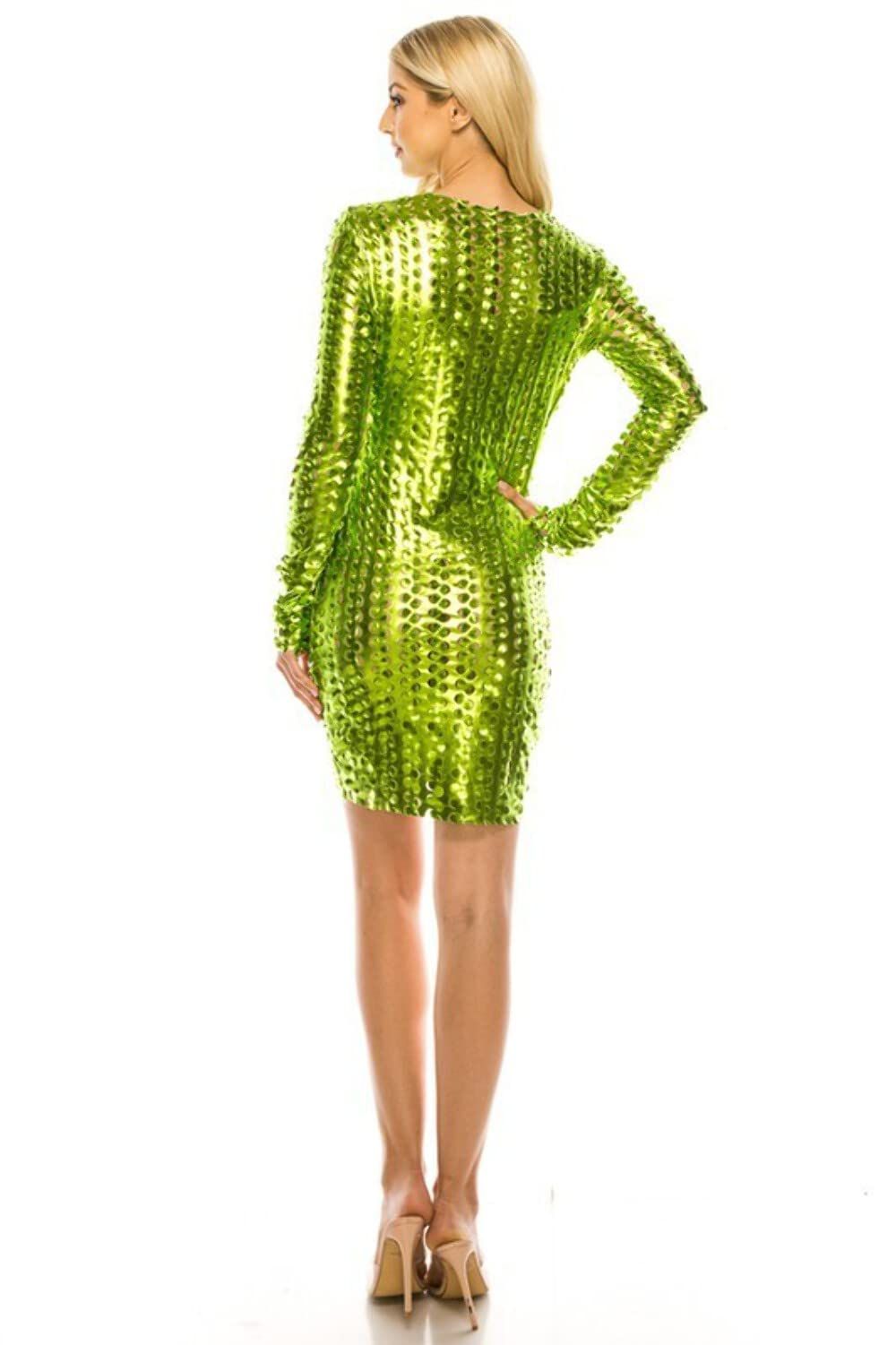 DRESS CUTE GREEN MESH DRESS