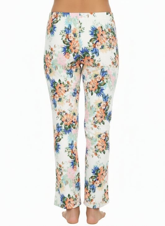 Floral denim pants