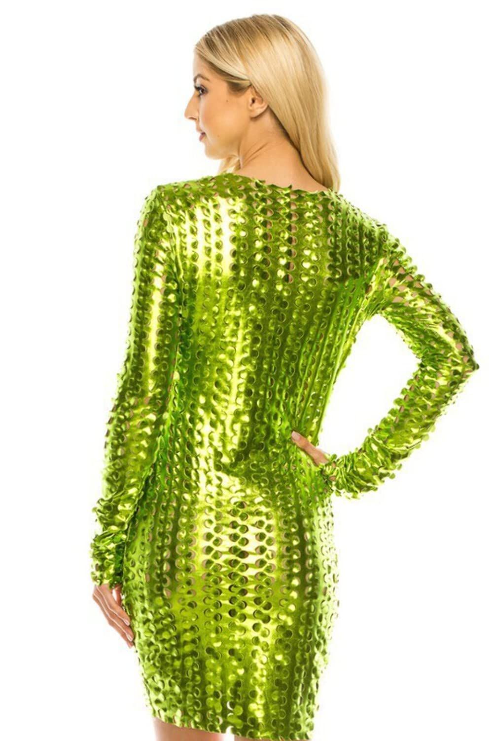 DRESS CUTE GREEN MESH DRESS