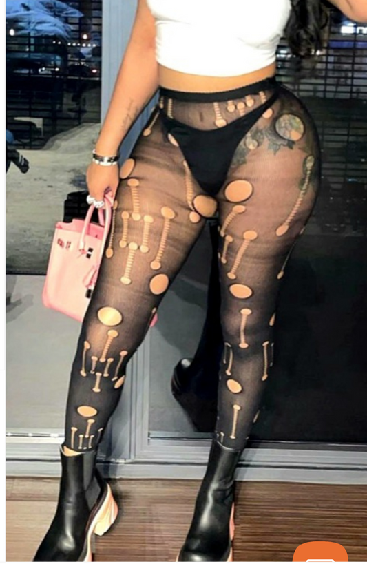 Designed and ripped hip hop pantyhose