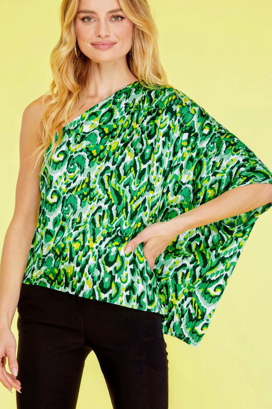 Blusa de un solo hombre bohemia versátil