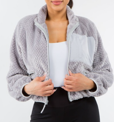 JACKET TEDDY BEAR STYLE CROPPED