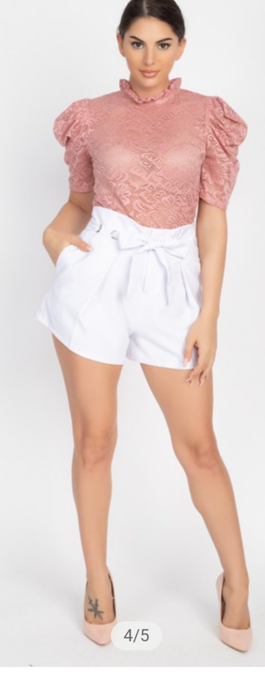 ladies suit pants fashion shorts in white.
