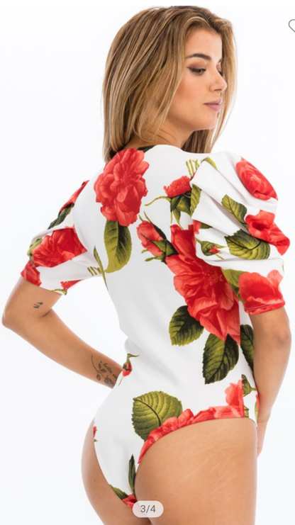 Elegant blouse and red with flour