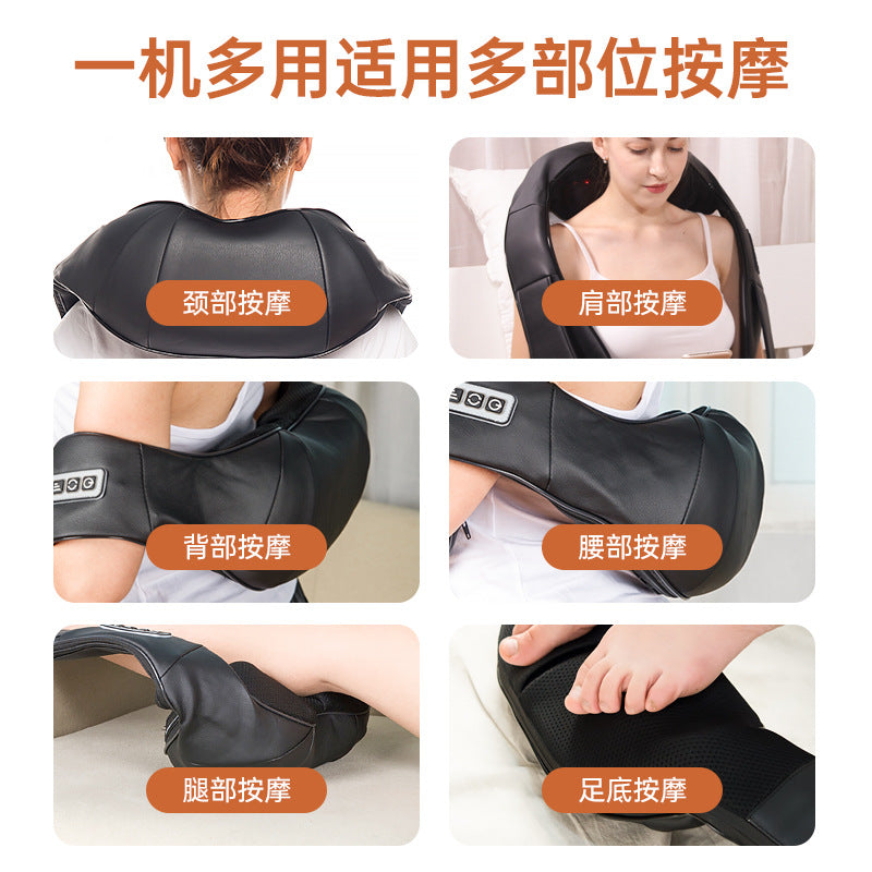 Chal de masaje de amasamiento cruzado, masajeador SKG de columna Cervical, masajeador eléctrico doméstico de compresión caliente para cintura y espalda