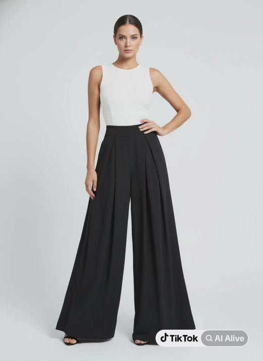 Plain black palace trousers