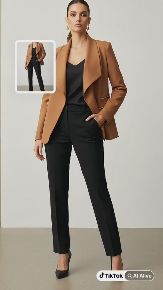 Formal wear blazer in combination with yes but on the sides 4.