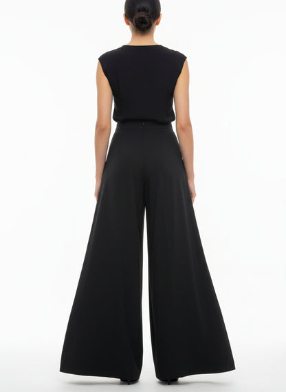 Plain black palace trousers