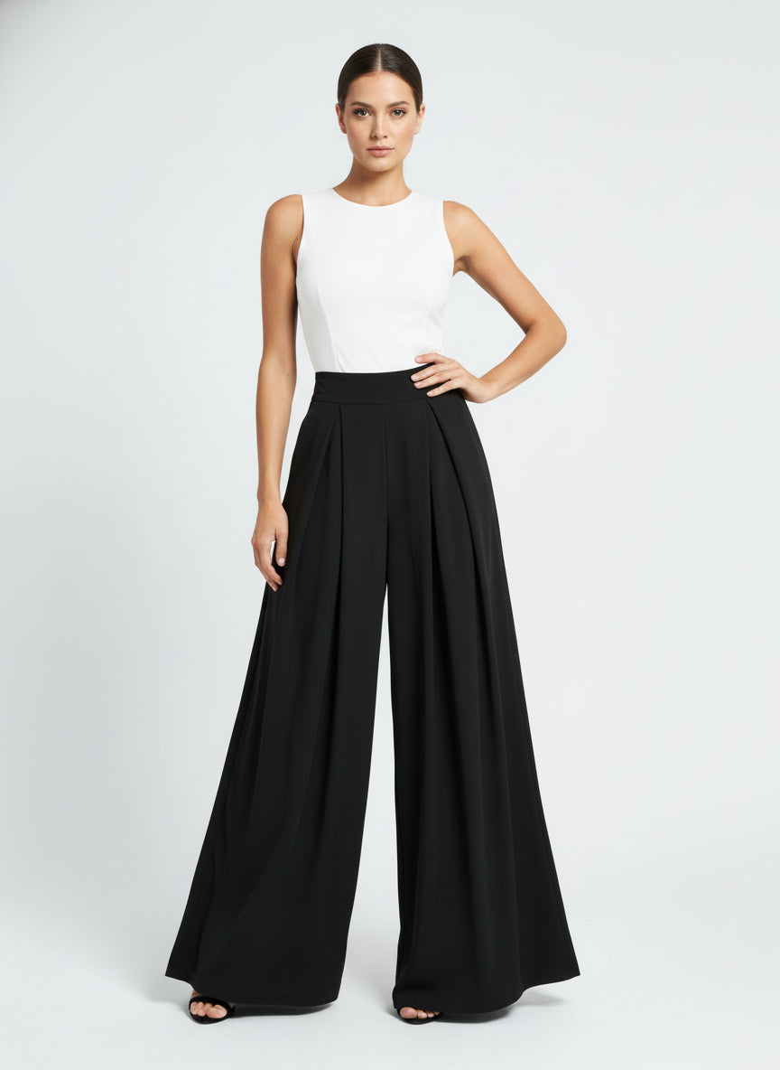 Plain black palace trousers