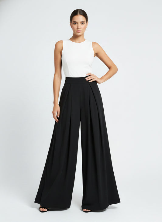 Plain black palace trousers