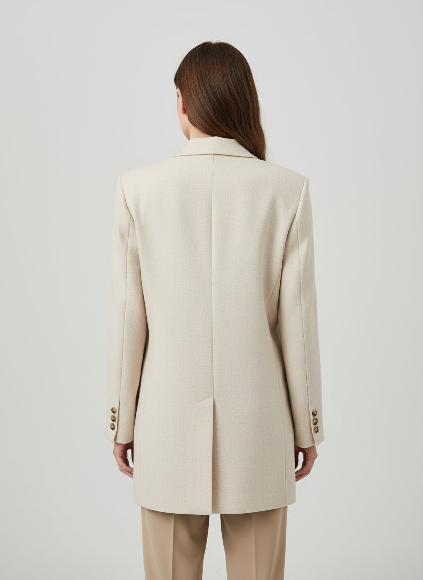 Formal wear blazer in combination with yes but on the sides 4.