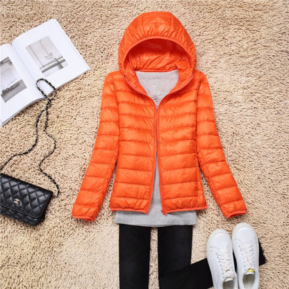 Women Puffer Jacket 15 Colors Plus Size 5XL 6XL 7XL 2023 New Spring Autumn Female Ultra Lightweight Packable Hooded Down Coats
