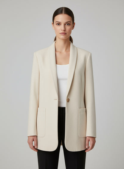 Formal wear blazer in combination with yes but on the sides 4.