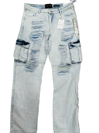 Cargo jeans with side pockets