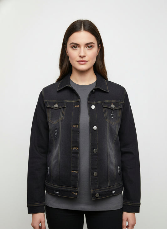 Denim jacket with wool lining for the cold