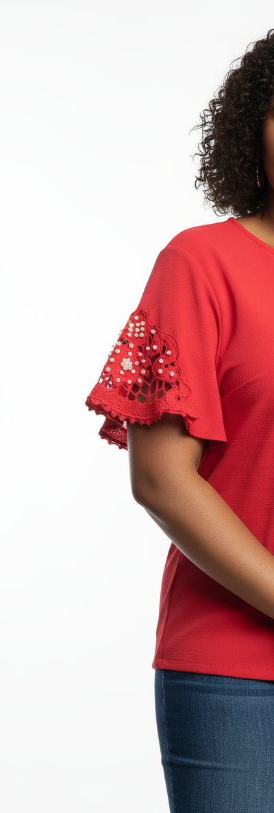 plus size red blouse