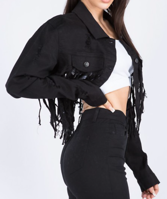 jacket in jean in black white