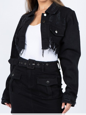 jacket in jean in black white